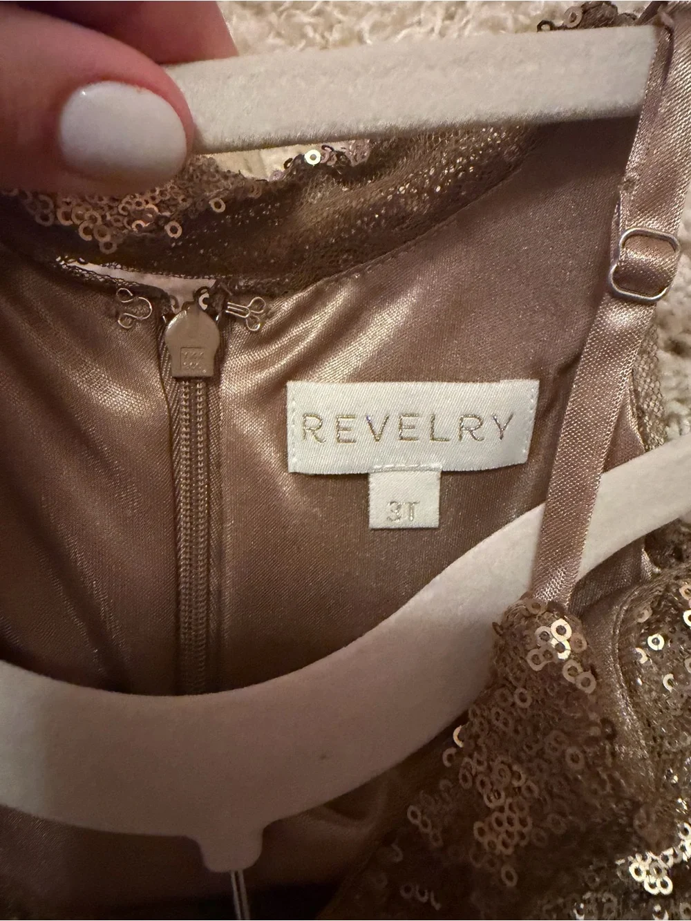 Revelry Girls' Sequined Dress in Rose